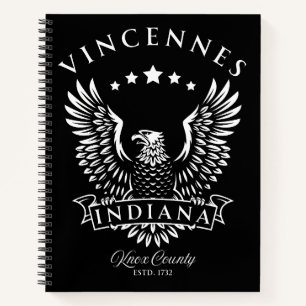 Vincennes Knox County Indiana Vintage Adler Notizbuch