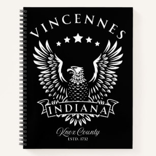 Vincennes Knox Landkreis Indiana Vintag Eagle Notizbuch