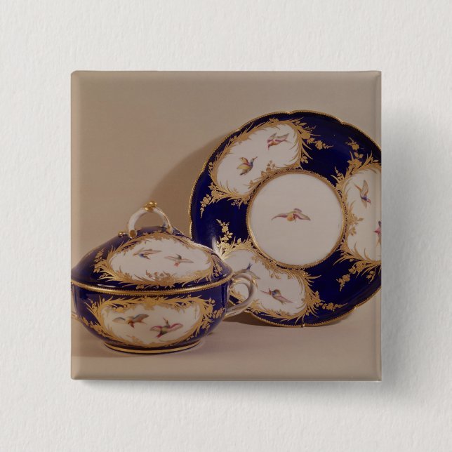 Vincennes Schüssel und Stand, c.1745 Button (Vorderseite)