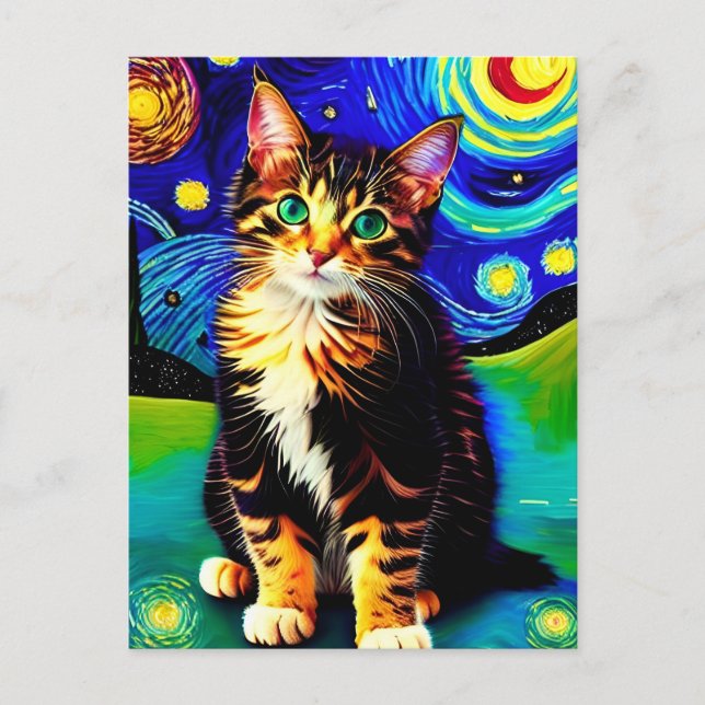 Vincent Cat Gogh Postcard Postkarte (Vorderseite)