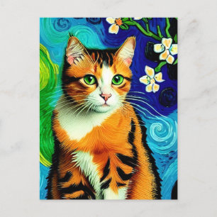 Vincent Cat Gogh Postcard Postkarte
