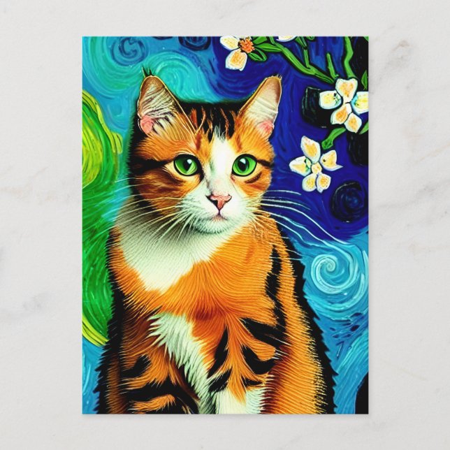Vincent Cat Gogh Postcard Postkarte (Vorderseite)