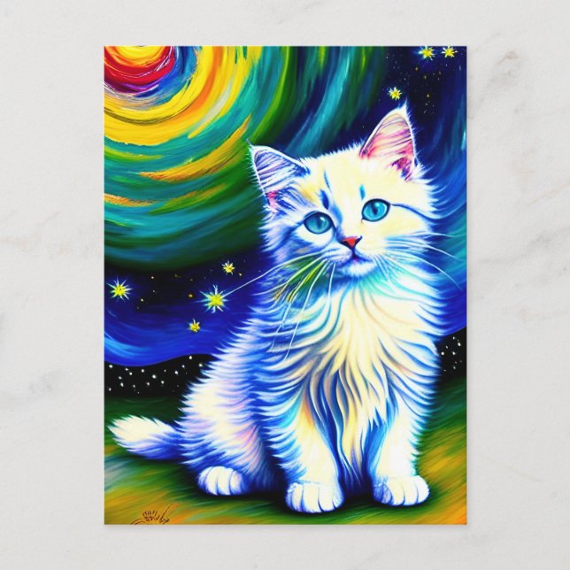 Vincent Cat Gogh Postcard Postkarte (Vorderseite)