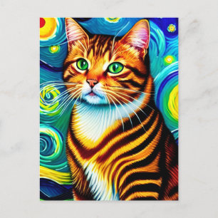 Vincent Cat Gogh Postcard Postkarte