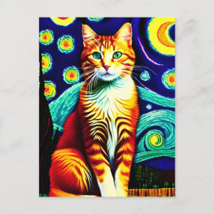 Vincent Cat Gogh Postcard Postkarte