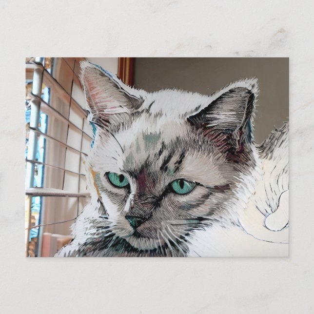 Vincent Cat Gogh Postcard Postkarte (Vorderseite)