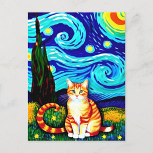 Vincent Cat Gogh Postcard Postkarte