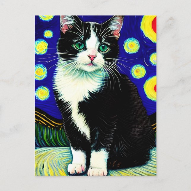 Vincent Cat Gogh Postcard Postkarte (Vorderseite)