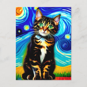 Vincent Cat Gogh Postcard Postkarte