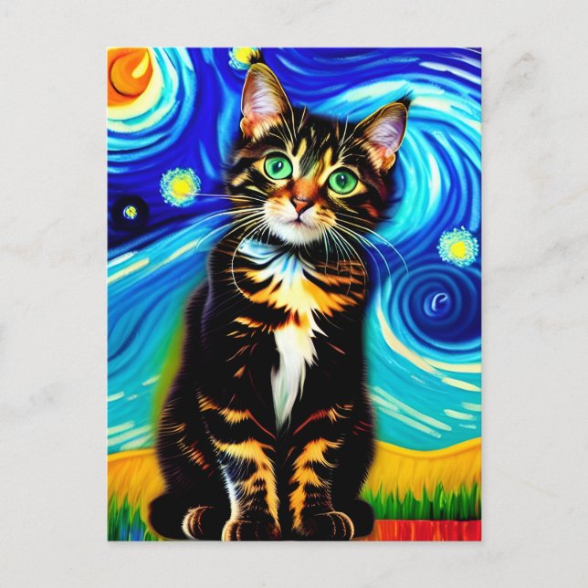 Vincent Cat Gogh Postcard Postkarte (Vorderseite)