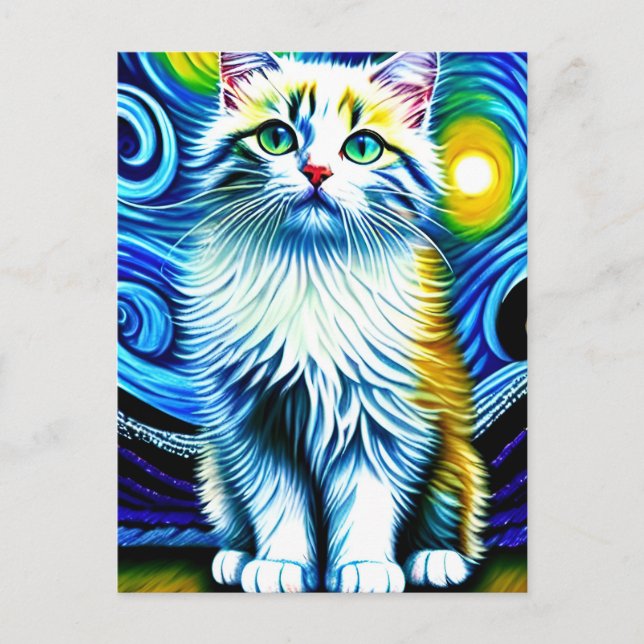Vincent Cat Gogh Postcard Postkarte (Vorderseite)