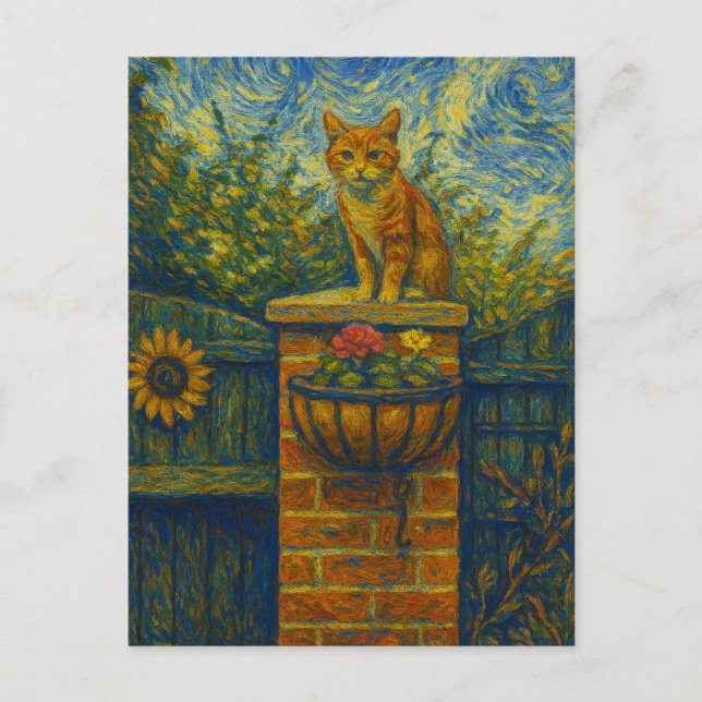 Vincent Cat Gogh Postcard Postkarte (Vorderseite)
