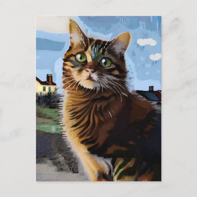 Vincent Cat Gogh Postcard Postkarte (Vorderseite)