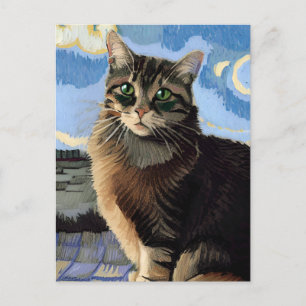 Vincent Cat Gogh Postcard Postkarte