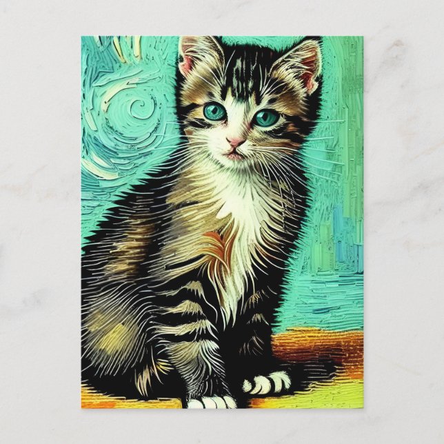 Vincent Cat Gogh Postcard Postkarte (Vorderseite)