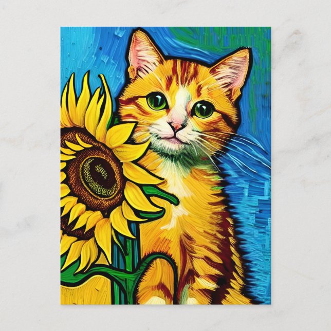 Vincent Cat Gogh Postcard Postkarte (Vorderseite)