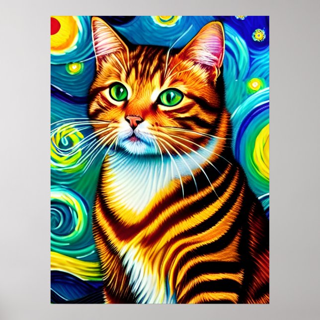 Vincent Cat Gogh Poster (Vorne)