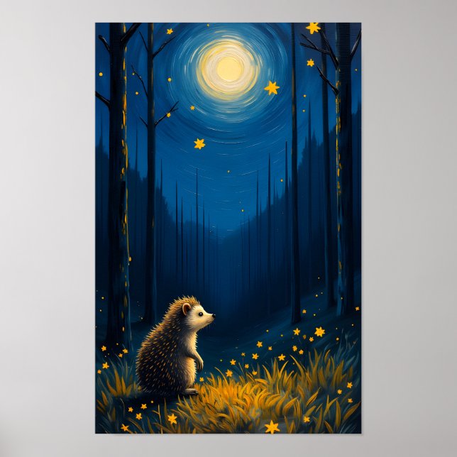 Vincent der Igel im Wald Poster (Vorne)