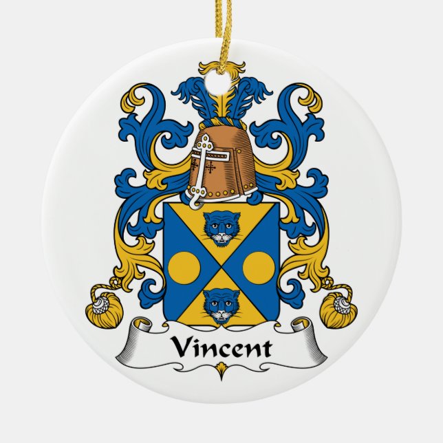 Vincent-Familienwappen Keramikornament (Vorne)