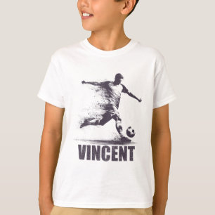 Vincent Fußball Jungen Personalisierter Vorname Vi T-Shirt