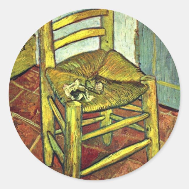 Vincent mit Pipe von Vincent Van Gogh Runder Aufkleber (Vorderseite)