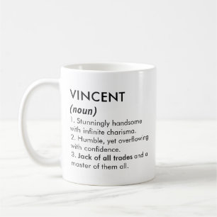Vincent Name, Bearbeitbarer Name, Benutzerdefinier Kaffeetasse