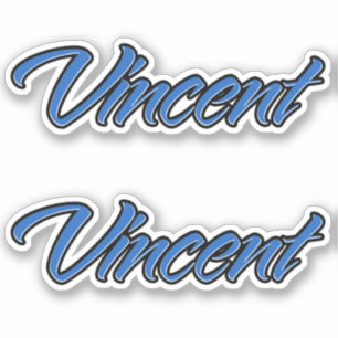 Vincent Name blue Aufkleber Sticker Stickerset