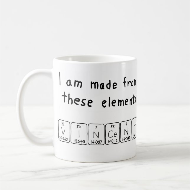 Vincent Periodenname Tasse (Links)