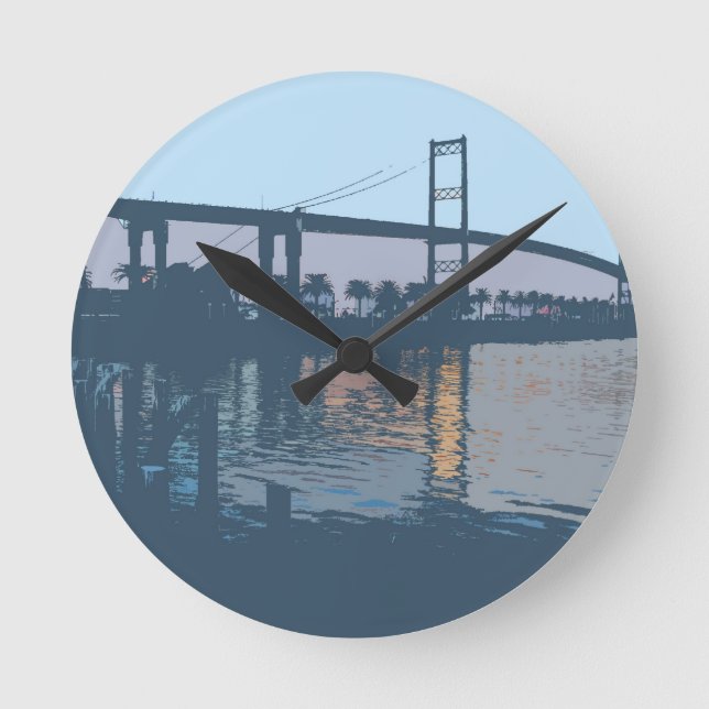 Vincent Thomas Bridge Wall Clock Runde Wanduhr (Vorderseite)