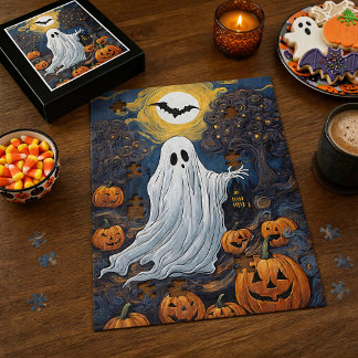 Vincent van Ghost Spooky Night Halloween Puzzle