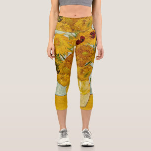 Vincent Van Gogh 12 Sonnenblumen Impressionist Capri Leggings