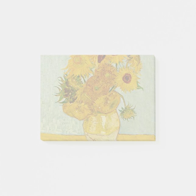 Vincent Van Gogh 12 Sonnenblumen Impressionist Post-it Klebezettel (Vorderseite)