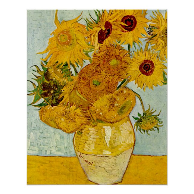 Vincent Van Gogh 12 Sonnenblumen Impressionist Poster (Vorderseite)