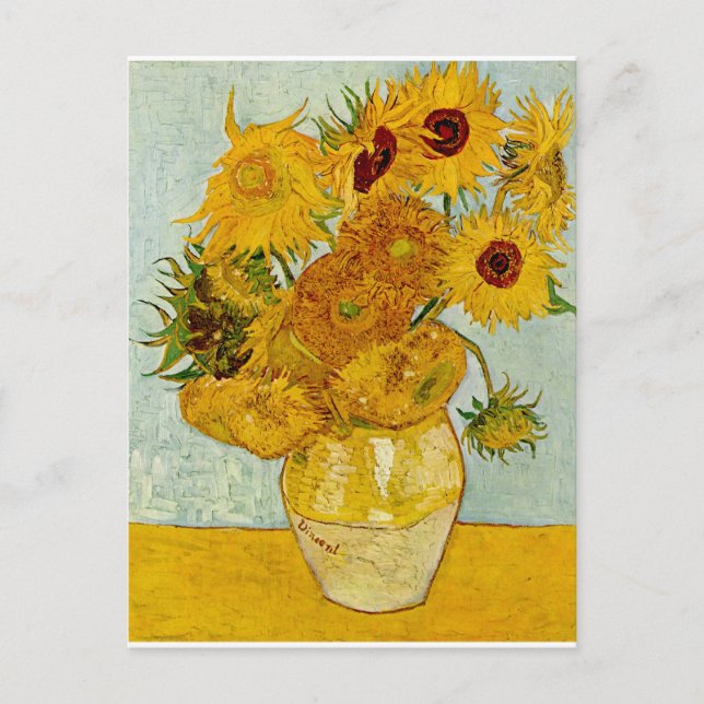 Vincent Van Gogh 12 Sonnenblumen Impressionist Postkarte (Vorderseite)
