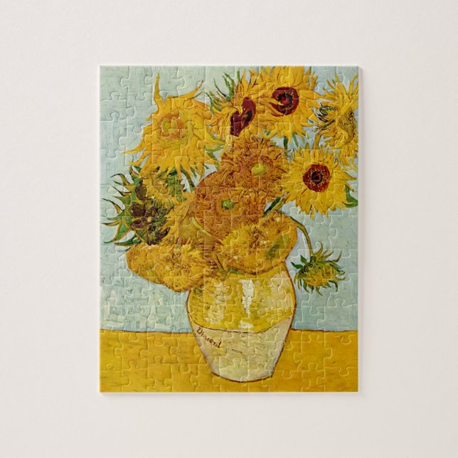 Vincent Van Gogh 12 Sonnenblumen Impressionist Puzzle (Vertikal)