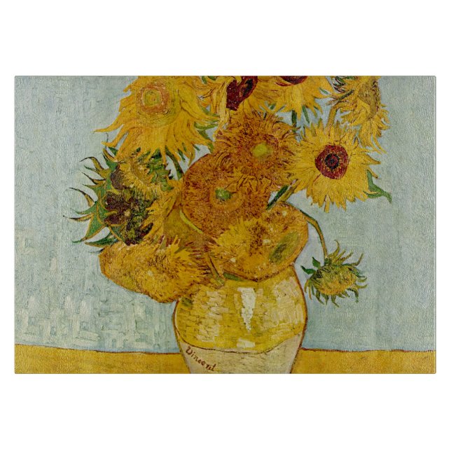 Vincent Van Gogh 12 Sonnenblumen Impressionist Schneidebrett (Vorderseite)