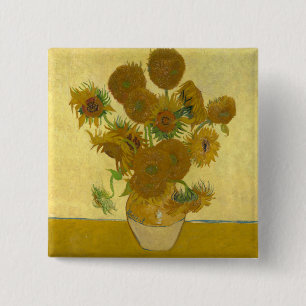 Vincent Van Gogh 15 Sonnenblumen Gemälde Button