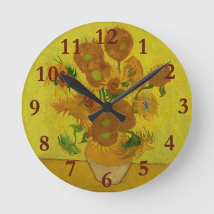Vincent Van Gogh 15 Sonnenblumen Gemälde Runde Wanduhr