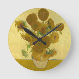 Vincent Van Gogh 15 Sonnenblumen Gemälde Runde Wanduhr