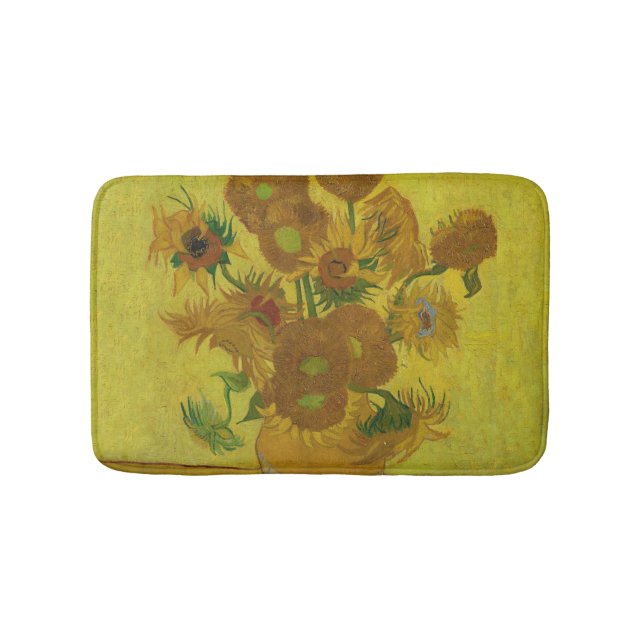 Vincent Van Gogh 15 Sonnenblumen Malerei Badematte (Vorderseite)