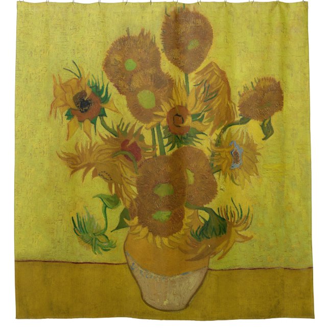 Vincent Van Gogh 15 Sonnenblumen Malerei Duschvorhang (Vorderseite)
