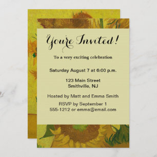 Vincent Van Gogh 15 Sonnenblumen Malerei Einladung