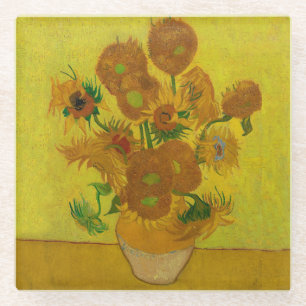 Vincent Van Gogh 15 Sonnenblumen Malerei Glasuntersetzer