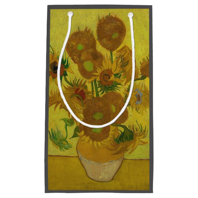 Vincent Van Gogh 15 Sonnenblumen Malerei Kleine Geschenktüte (Vorderseite)