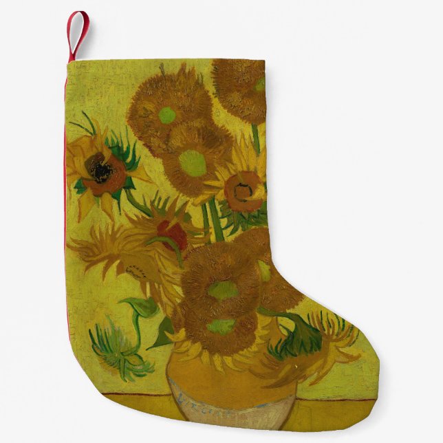 Vincent Van Gogh 15 Sonnenblumen Malerei Kleiner Weihnachtsstrumpf (Vorderseite)