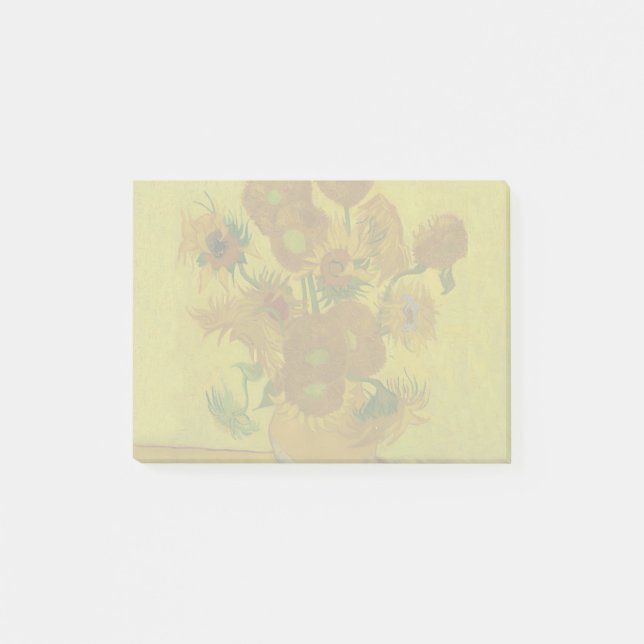Vincent Van Gogh 15 Sonnenblumen Malerei Post-it Klebezettel (Vorderseite)