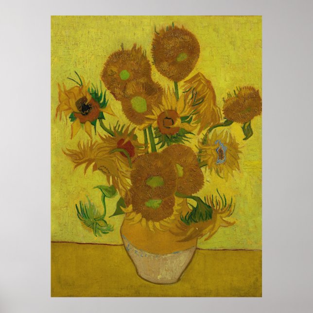 Vincent Van Gogh 15 Sonnenblumen Malerei Poster (Vorne)