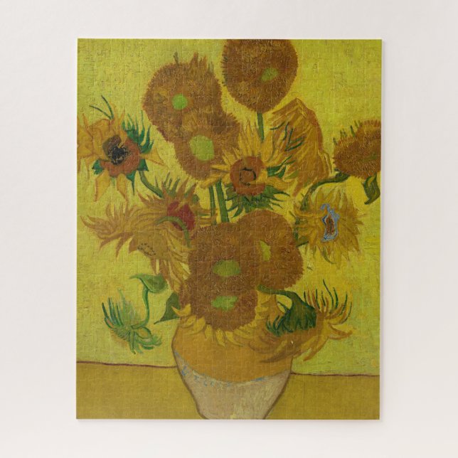 Vincent Van Gogh 15 Sonnenblumen Malerei Puzzle (Vertikal)