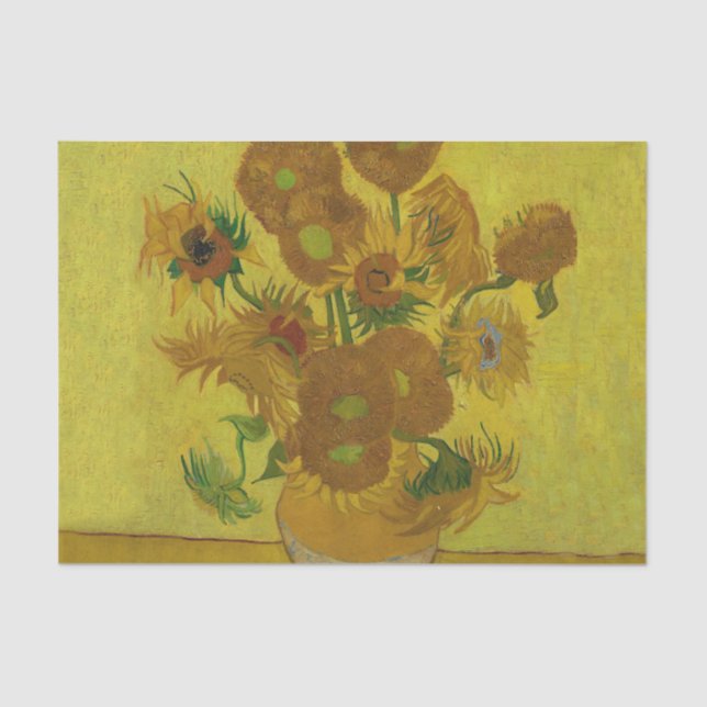Vincent Van Gogh 15 Sonnenblumen Malerei Seidenpapier (Vorderseite)