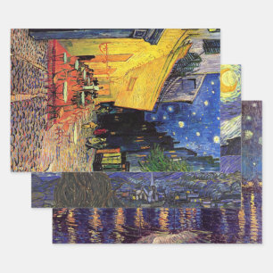 Vincent van Gogh 3 verschiedene Starry Night Szene Geschenkpapier Set